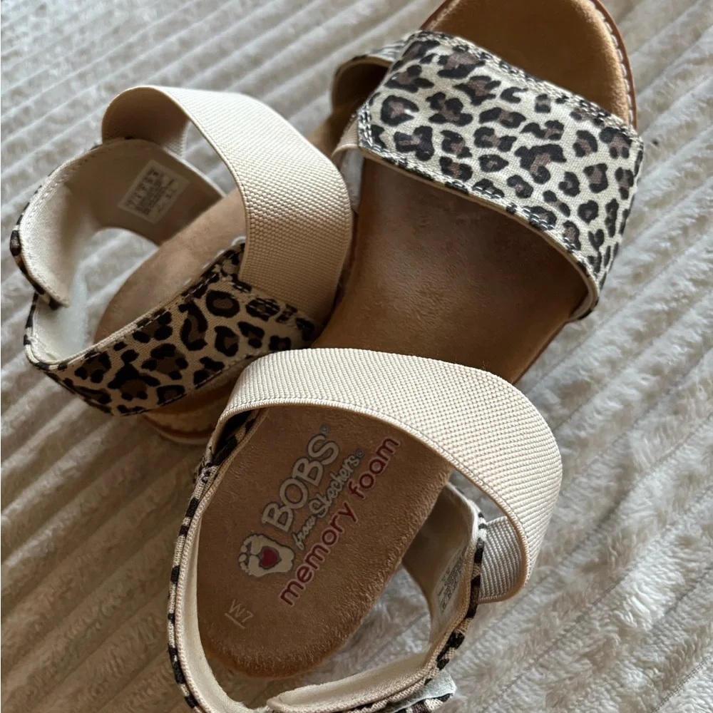 BOBS from Skechers Leopard Print Sandals - Picture 2 of 8